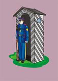 Soldier with sentry-box