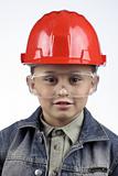 Boy in a red helmet