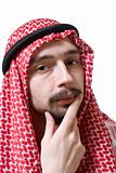 Thoughtful arabian young man