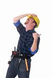 construction worker tittering 