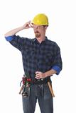 construction worker thinking 