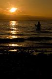 Man Saltwater Fishing in Puget Sound