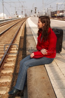 waiting for a train