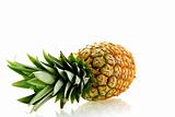 fresh ripe pineapple over white background
