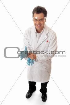 Doctor or scientist preparing