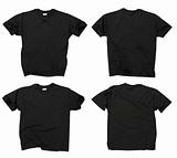 Blank black t-shirts front and back