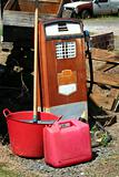 Old rusted gas pump on a farm