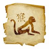 Monkey Zodiac icon, isolated on white background.