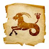 Capricorn zodiac icon, isolated on white background.