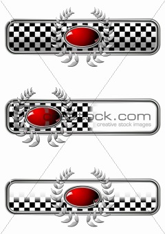 Race badges with oval gem
