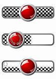 Race badges with round gem