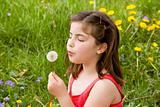 Little Girl Blowing Dandelion
