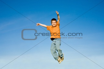 Boy Jumping into the Sky