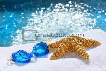 Under water goggles with starfish