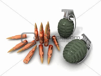 bullets and hand grenades