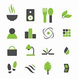 Green symbol icon set for company logo