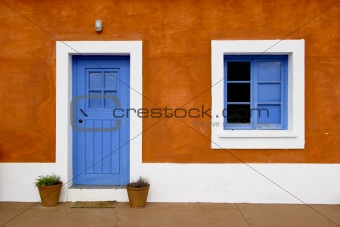Blue window and door