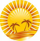 Abstract tropical sun icon