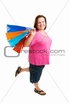 Happy Plus-Sized Shopper