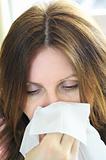Woman with flu or allergy 