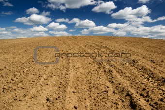 Ploughed field.