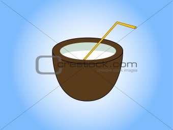 Exotic Coconut Drink Vector Illustration