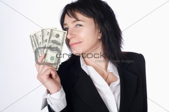 Woman with money . 