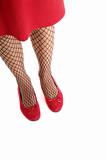 woman leg and net stocking