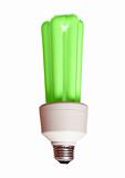 Green energy.Modern bulb isolated on white background