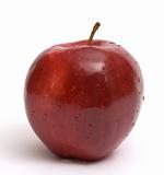 Red apple over white background
