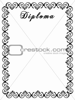 Diploma. Decorative framework.