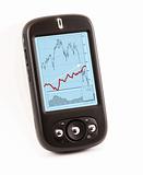 smart phone with financial chart