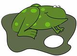 cartoon frog on lily pad