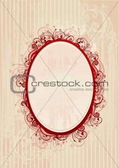 Vector illustration of romantic oval frame