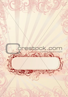 Vector illustration of romantic floral frame