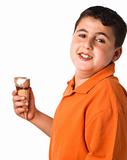boy enjoying ice cream