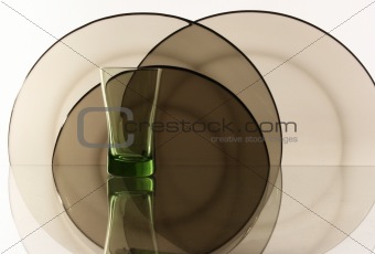 Glass on the white background