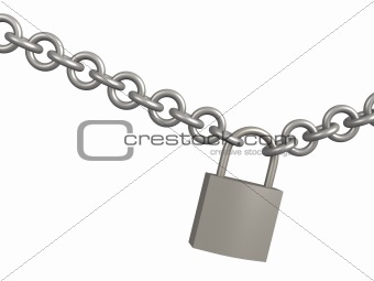 3d closed lock, hanging on a circuit
