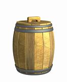 Old wooden 3d wine a barrel