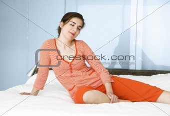 Relaxing on bed
