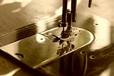 Sewing machine in sepia