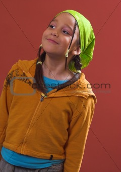 Girl with a green Kerchief
