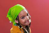 Girl with a green kerchief
