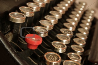 Old typewriter in sepia