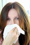Woman with flu or allergy