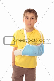Boy in arm sling
