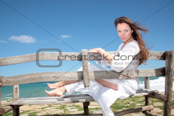 young woman relaxing outdoors