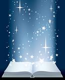 Book and shining stars