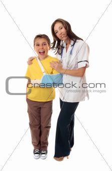 Nurse and happy patient