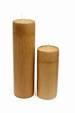 two wooden candles